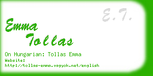 emma tollas business card